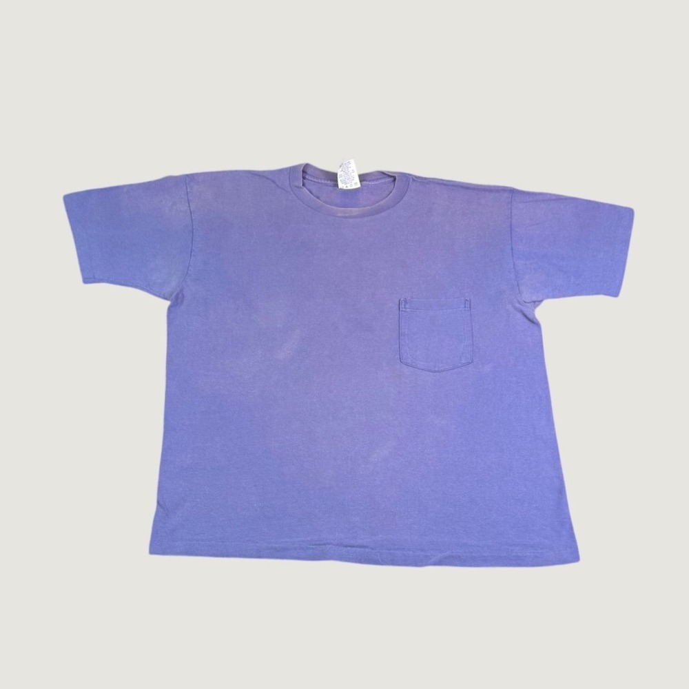 Vintage Gap Pocket-T Shirt Mens Large Purple Cotton Made in USA Faded Tee